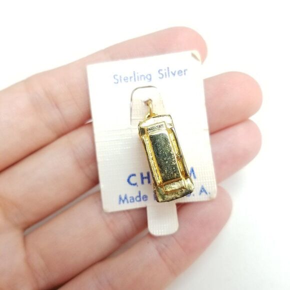 Vintage Sterling Silver San Francisco Trolley Car Charm Pendant, Gold Plated USA - Picture 3 of 7